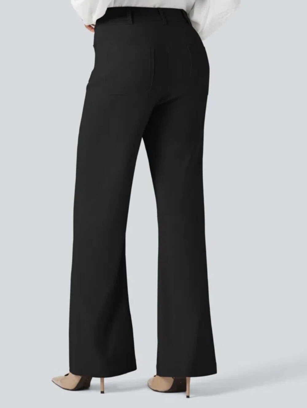 Halara Women's Black High-Rise Button Fly Pants - Picture 2 of 10